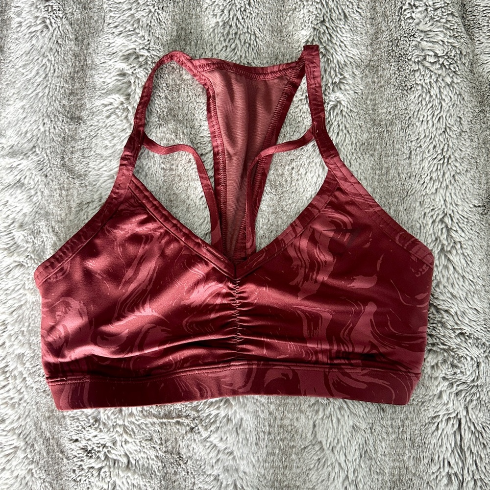 Burgundy Gymshark Sports Bra